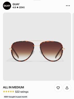 All in Medium Quay Tortoiseshell Aviator Sunglasses with Gradient Brown Lenses